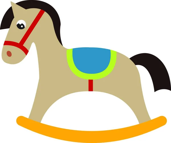 Niedliche Pferdespielzeug Ikone Cartoon Illustration Von Schaukelpony Vektorsymbolen Für Das — Stockvektor