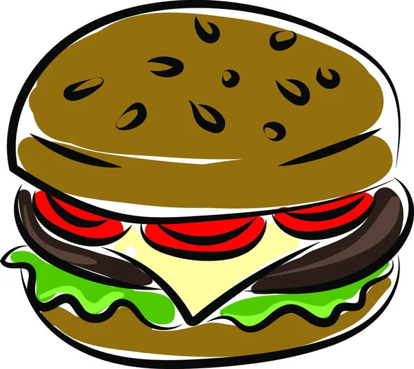 Hamburger Illustration Vektor Auf Weißem Hintergrund — Stockvektor