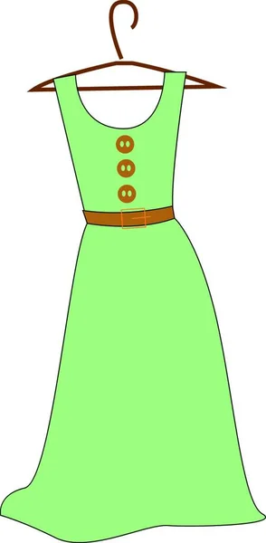 Green Dress Illustration Vector White Background — Stock Vector