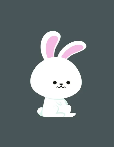 Little Cute Bunny Illustration Vector White Background — Stock Vector