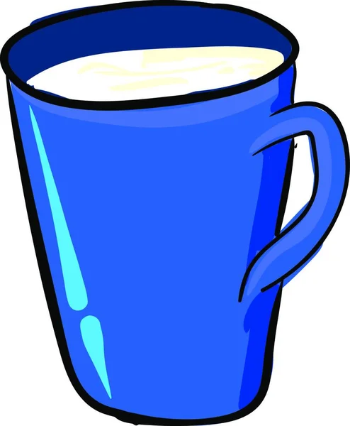 青いカップのミルク イラスト 白い背景にベクトル — ストックベクタ
