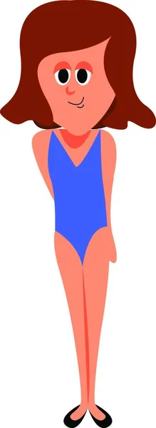 Mujer Playa Ilustración Vector Sobre Fondo Blanco — Archivo Imágenes Vectoriales