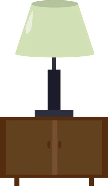 Table Chevet Avec Lampe Illustration Vecteur Sur Fond Blanc — Image vectorielle