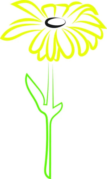 Ilustracja Kwiatu Żółtą Wstążką — Wektor stockowy