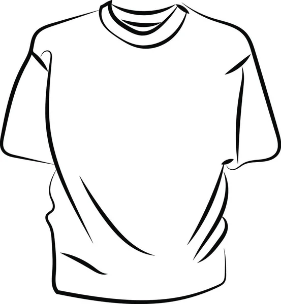 Shirt Ilustração Preto Branco —  Vetores de Stock