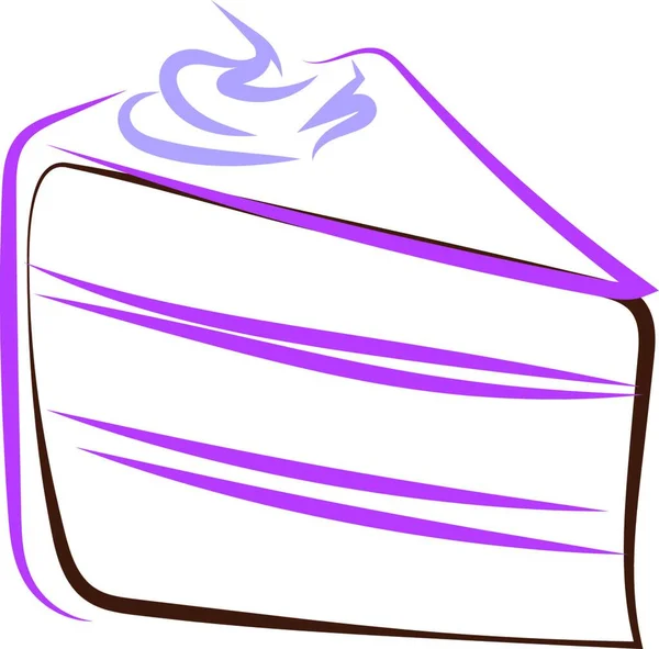 Crème Taart Tekening Illustratie Vector Witte Achtergrond — Stockvector