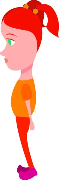 Ilustración Una Chica Vestido Rojo — Vector de stock