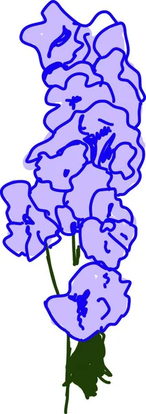 Fleur Bleue Sur Fond Blanc — Image vectorielle