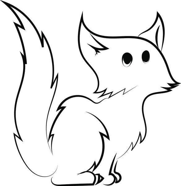 Kucing Kecil Menggambar Ilustrasi Vektor Pada Latar Belakang Putih - Stok Vektor