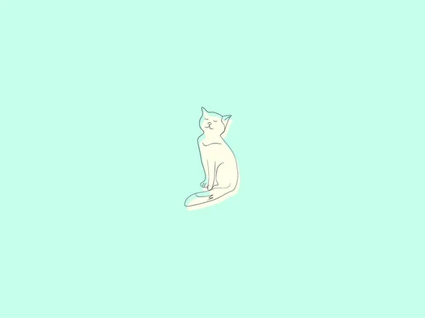 Кіт Блакитними Очима Білому Тлі — стоковий вектор
