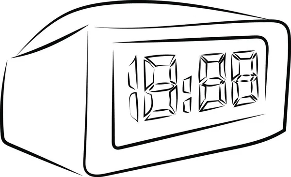 Ηλεκτρικό Ρολόι Σχέδιο Απεικόνιση Διάνυσμα Λευκό Φόντο — Διανυσματικό Αρχείο
