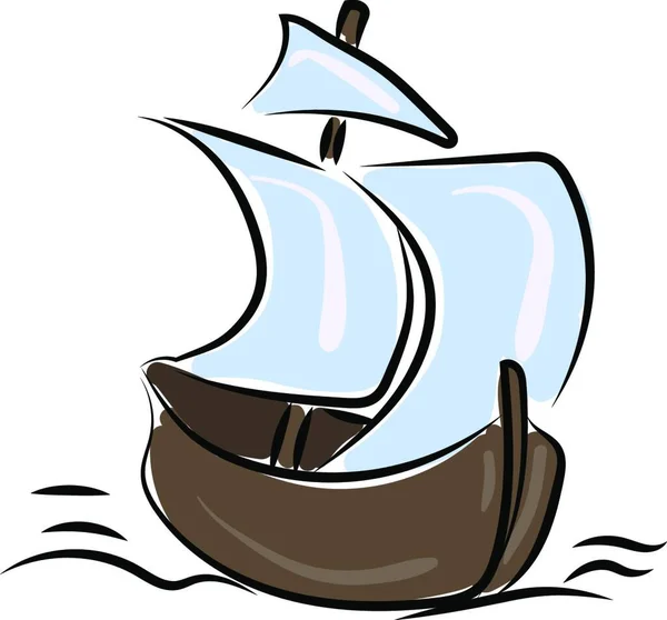 Desenho Barco Pequeno Ilustração Vetor Sobre Fundo Branco — Vetor de Stock