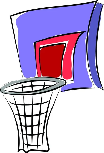 Basketbal Netto Tekening Illustratie Vector Witte Achtergrond — Stockvector