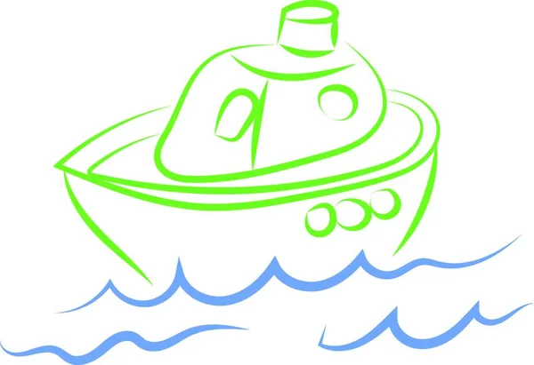 Dibujo Barco Pequeño Ilustración Vector Sobre Fondo Blanco — Archivo Imágenes Vectoriales