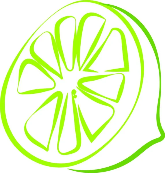 Desenho Limão Verde Ilustração Vetor Sobre Fundo Branco —  Vetores de Stock