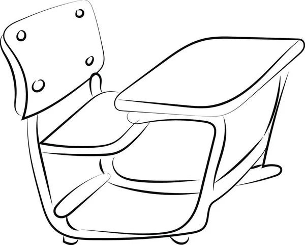Dessin Table Chaise Illustration Vecteur Sur Fond Blanc — Image vectorielle