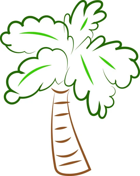 Palm Boom Tekening Illustratie Vector Witte Achtergrond — Stockvector