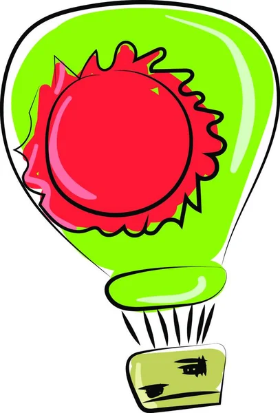 Grön Stor Ballong Illustration Vektor Vit Bakgrund — Stock vektor