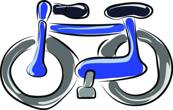 Bicicletta Blu Bambini Illustrazione Vettore Sfondo Bianco — Vettoriale Stock