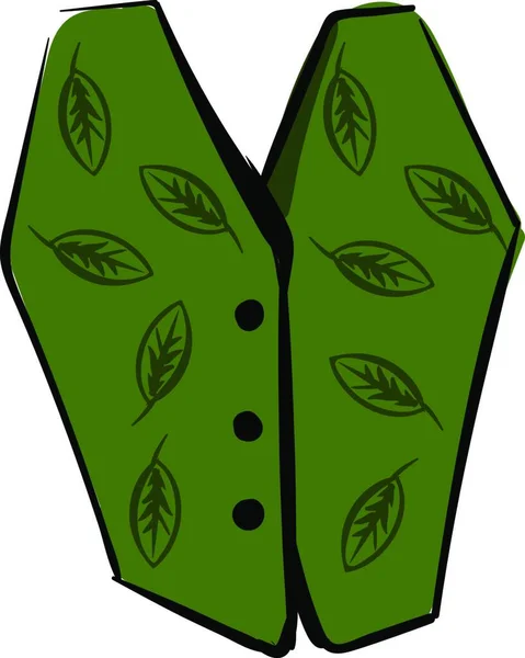 Ilustração Uma Planta Verde Com Uma Folha — Vetor de Stock