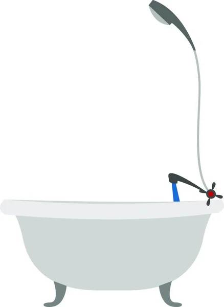 Ванна Заполнена Водой Иллюстрация Вектор Белом Фоне — стоковый вектор