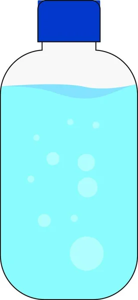 Botella Agua Ilustración Vector Sobre Fondo Blanco — Vector de stock