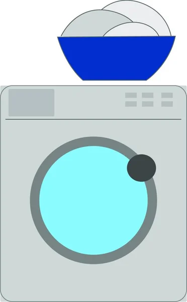 Tvättmaskin Ikon Enkel Illustration Tvätt Renare Vektor Ikoner För Webben — Stock vektor