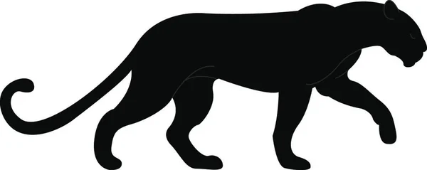 Pantera Negra Grande Ilustración Vector Sobre Fondo Blanco — Vector de stock