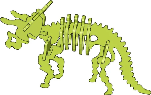 Dinosaurus Skelet Ilustrasi Vektor Pada Latar Belakang Putih - Stok Vektor