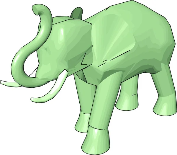 Modelo Elefante Ilustração Vetor Sobre Fundo Branco —  Vetores de Stock