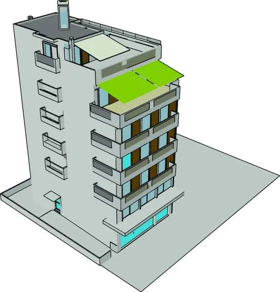 城市建筑的矢量图解 — 图库矢量图片