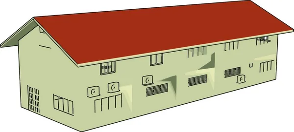 Rumah Dengan Atap Bangunan - Stok Vektor