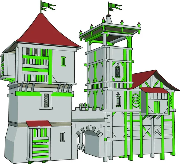 Векторная Иллюстрация Здания Городом — стоковый вектор