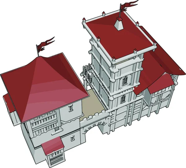Dům Budovou Městem Ilustrace — Stockový vektor