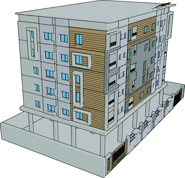 卡通城市建筑的矢量图解 — 图库矢量图片