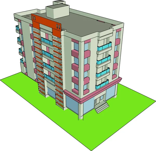 带有城市的建筑物的向量图 — 图库矢量图片