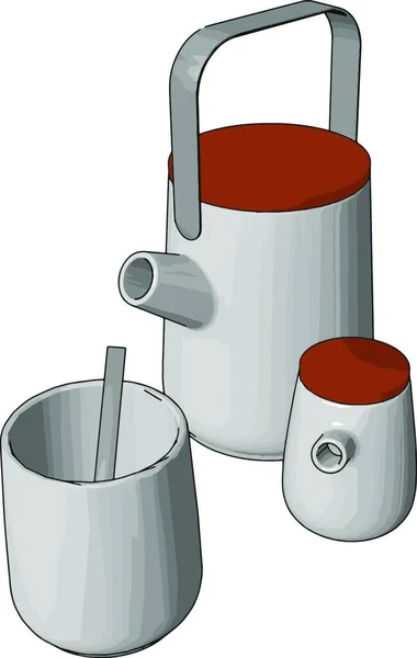 Thermo Cups Bord Illustration Vektor Vit Bakgrund — Stock vektor