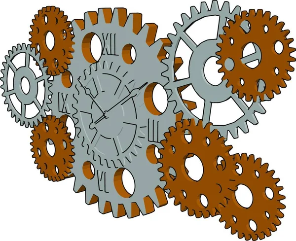 Gears Cogwheels White Background — Stock Vector