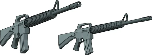 Pistola Rifle Militar Ilustração Vetor Sobre Fundo Branco — Vetor de Stock