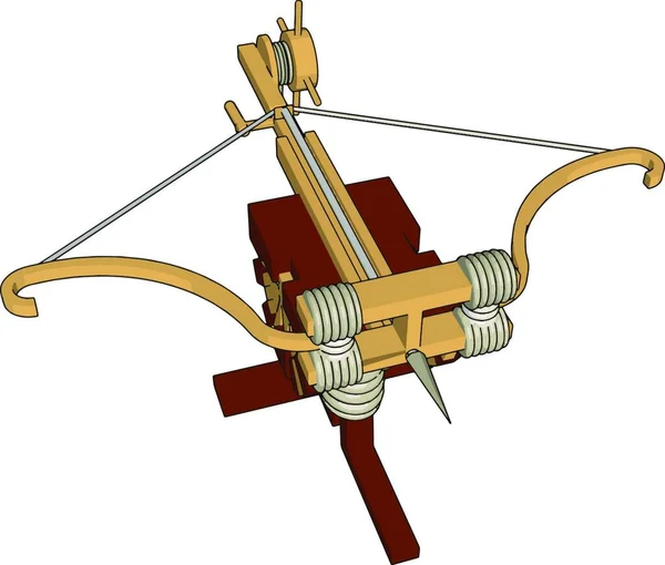 Grande Arbalète Médiévale Illustration Vecteur Sur Fond Blanc — Image vectorielle