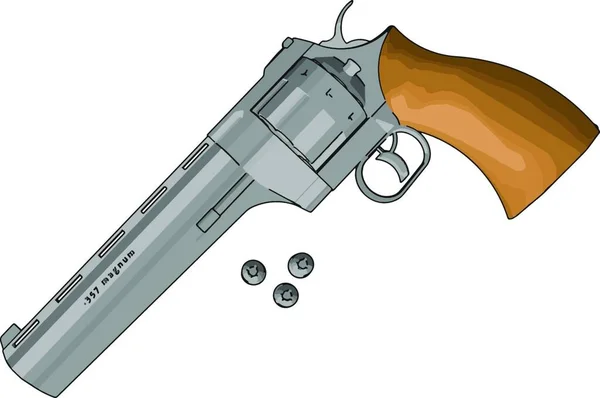 Illustration Einer Pistole Mit Gewehr — Stockvektor