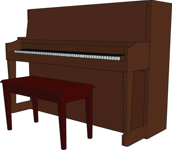 Ilustração Piano Uma Mesa Madeira — Vetor de Stock