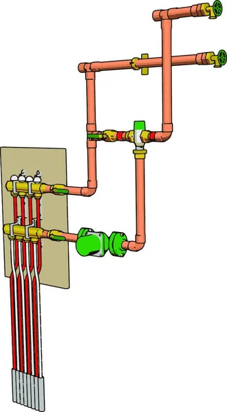 Fabrieks Machine Met Pijpen Illustratie Vector Witte Achtergrond — Stockvector