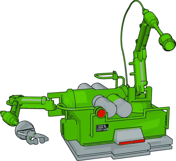 Πράσινη Μηχανή Μηχανικής Απεικόνιση Διάνυσμα Λευκό Φόντο — Διανυσματικό Αρχείο