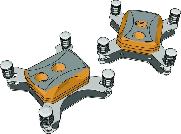 Vektor Illustration Einer Reihe Von Metall Und Industrieanlagen — Stockvektor