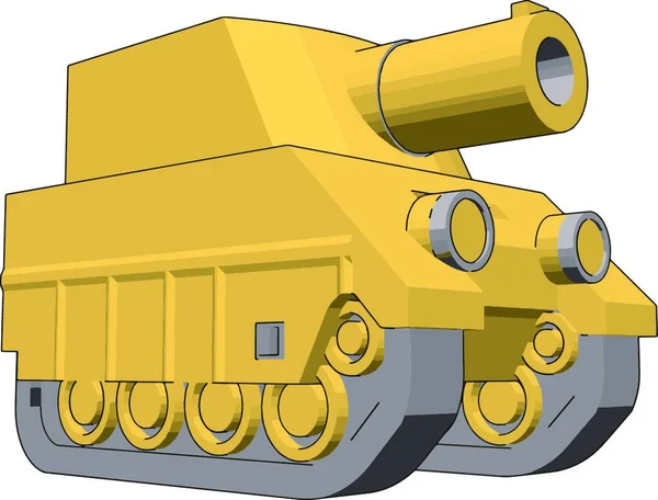 小さな黄色のタンク イラスト 白い背景にベクトル — ストックベクタ