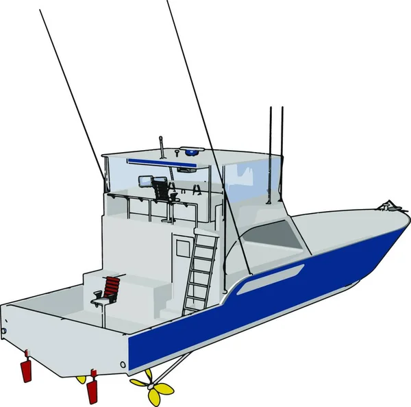 Abbildung Eines Bootes Auf Weißem Hintergrund — Stockvektor