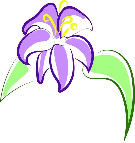 Beautiful Purple Flower Illustration Vector White Background — Stock Vector