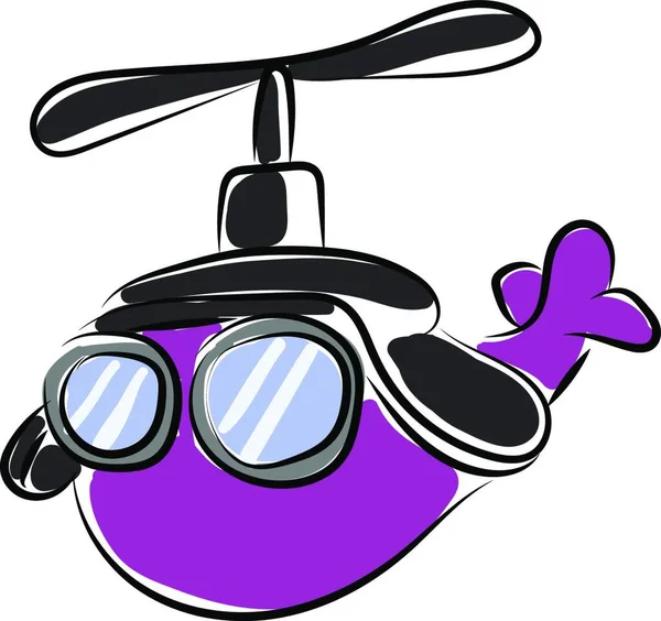 Purple Helicopter Glasses Illustration Vector White Background — Stock Vector