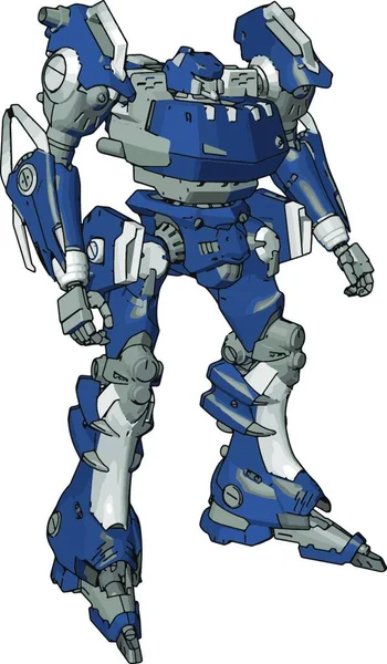 ロボットの青いモデル イラスト 白い背景のベクトル — ストックベクタ
